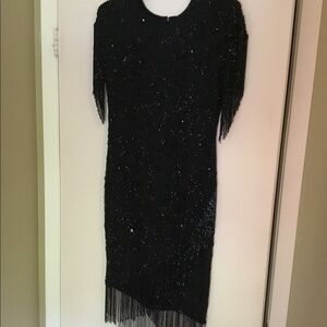 Destinee Sequin dress with beaded trim